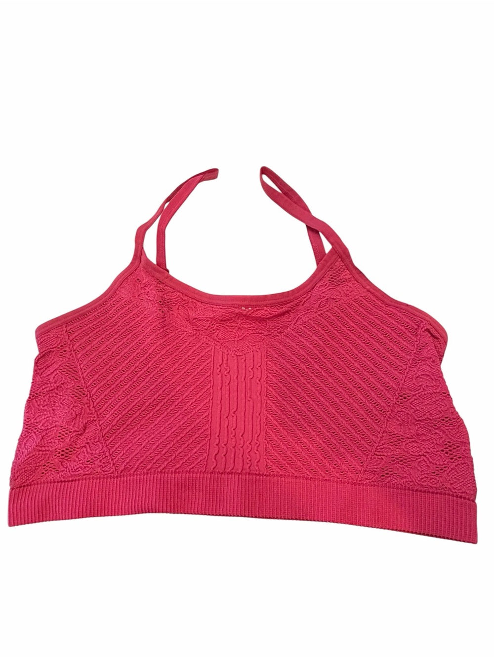 Colsie Bralette Bra Hot Pink Wireless Comfy Cami Top Stretch NWOT Large Straps